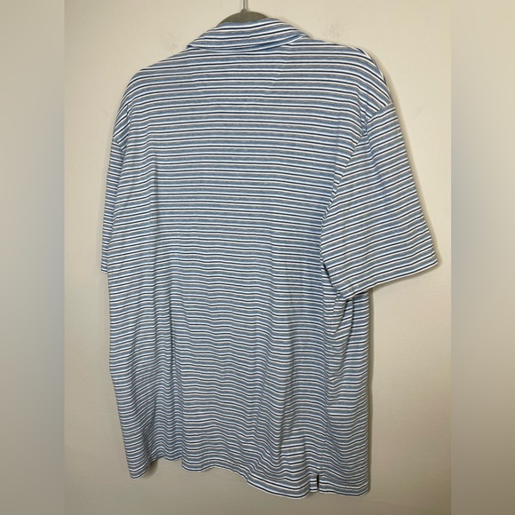 Johnnie-O Hangin' Out Polo Shirt Mens’s Size XXL Blue Striped Golf Short Sleeve - Picture 4 of 4